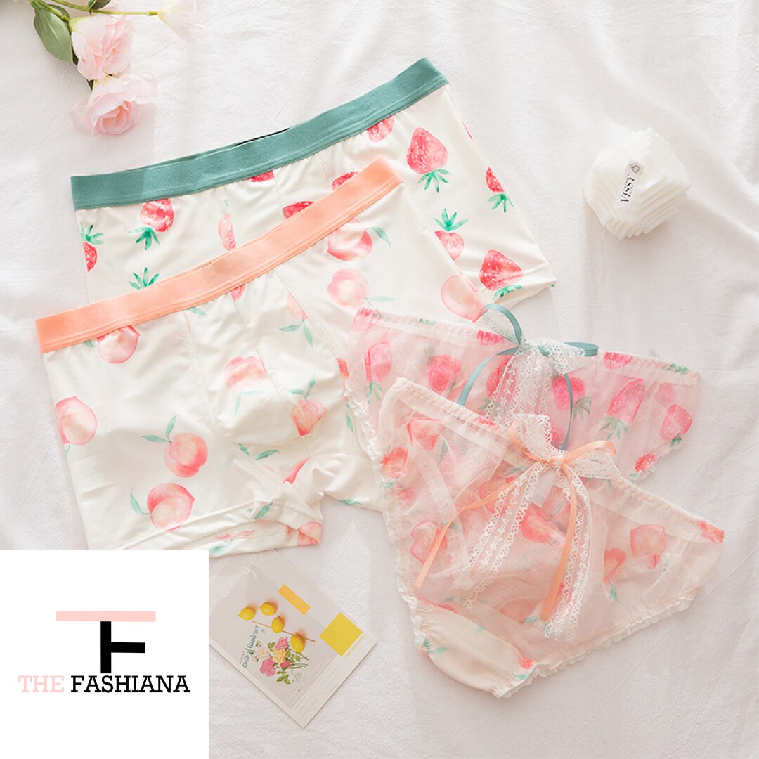 Luxury Couple Underwear Set Mesh Fruit Print Women Panties Men Etsy