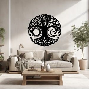 Árbol de la Vida, decoración de pared de metal, arte de pared de metal hecho a mano, escultura de pared para interiores y exteriores, decoración moderna para el hogar, obra de arte de metal inspirada en la naturaleza.