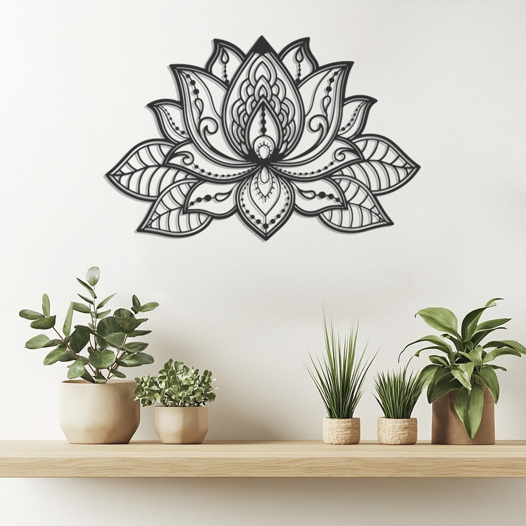 3d Mandala Lotus Metal Wall Art, Lotus Flower Metal Wall Art Decor ...