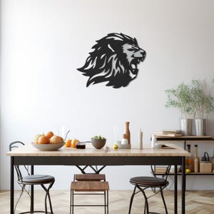 Animal Design Lion Model, Wild Life Theme Metal Wall Art, Majestic Lion Wall Decor, Safari Inspired Home Accent,King of Jungle Metal Artwork
