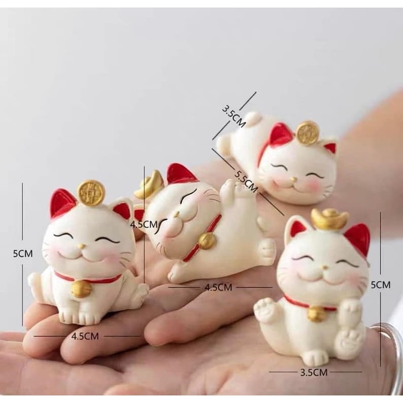 Figurine Chat Porte-bonheur Solaire Qui Hoche La Tête - 8,7x6,8 Cm, Blanc, Décoration Voiture/bureau, énergie Solaire