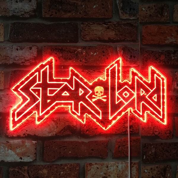 Star-Lord Space Metal Band 3D Light Wall Sign, Guardians of the Galaxy LED Sign, Color Changing, Birthday Gift,Christmas Gift,Xmas Gift