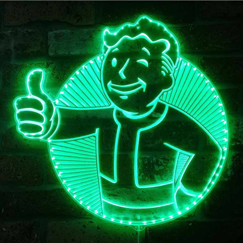 Vault Boy Fallout 3D Light Wall Sign, Game Room LED Sign, Multi Colors Mode Changing, Birthday Gift, Christmas Gift, Xmas Gift