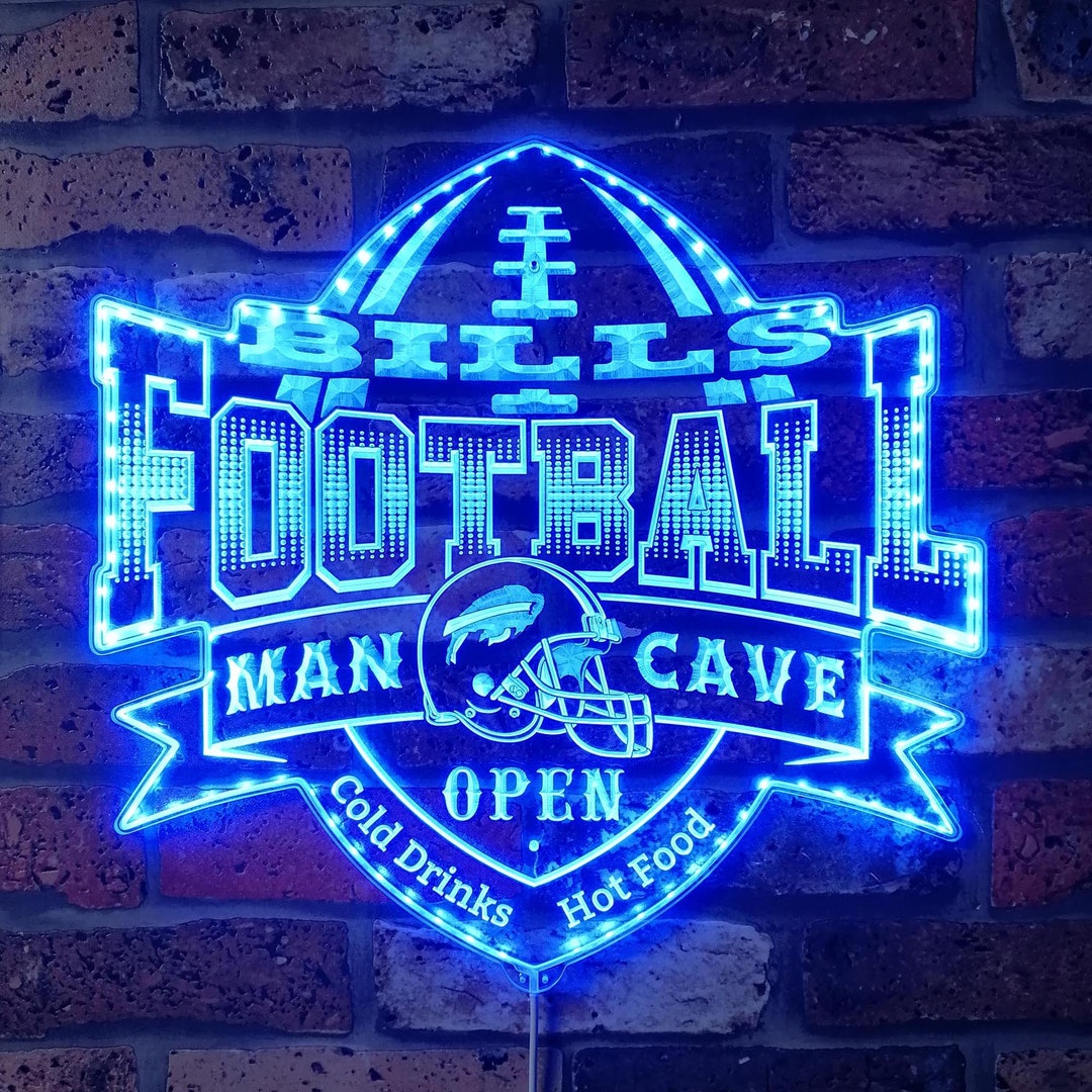 Buffalo Bills Man Cave RGB LED Sign, Custom Football Sports Club Bar