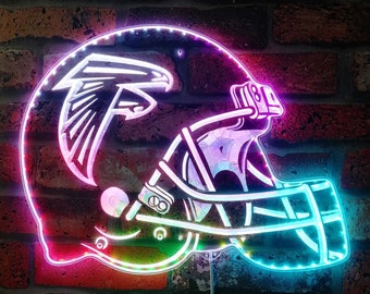 Atlanta Falcons Helmet Man Cave LED Sign, Football Sports Home Bar Decor, Multi Colors Changing, Man Cave Gift, Birthday Gift for Him