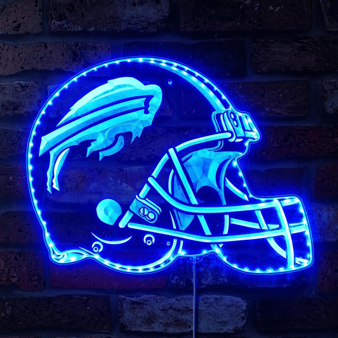 Buffalo Bills Man Cave LED Sign, Football Sports Home Bar Decor, Multi