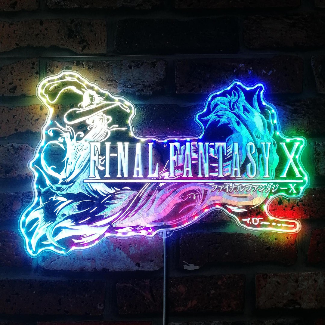 Final Fantasy X 3D Light Wall Sign, Game Room LED Sign, Multi Colors Mode Changing, Birthday Gift, Christmas Gift, Xmas Gift