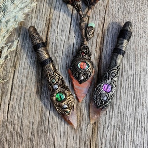 Ritual Knife  with Agate and Labradorite Healing Stone