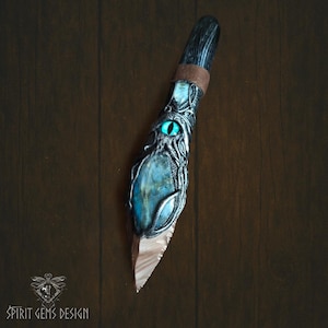 Ritual Knife  with Agate and Labradorite Healing Stone