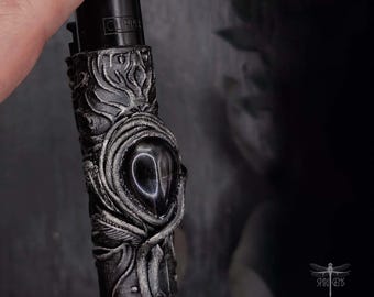 Gothic Crystal Clipper Lighter Case
