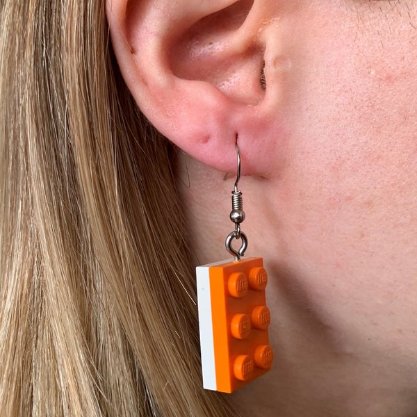 Stein Ohrringe | LEGO® Ohrring | 11 Farben | Party Geschenke | Handarbeit | Lustige Ohrringe