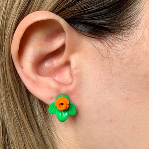 Flower Brick Stud Earrings | 9 Colours | Rainbow | Colourful Earrings | Birthday Gifts
