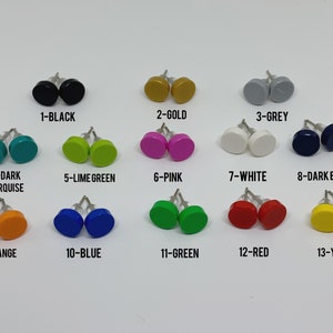 Circle Brick Stud Earrings | 13 Colours | Rainbow Earrings | Christmas Gifts