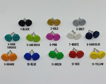 Circle Brick Stud Earrings | 13 Colours | Rainbow Earrings | Christmas Gifts