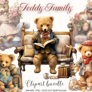 Ursinho de pelúcia berçário clipart aquarela livro amante clipart brinquedo urso imagem lixo diário papel artesanato ursinho de pelúcia vintage clipart urso fofo