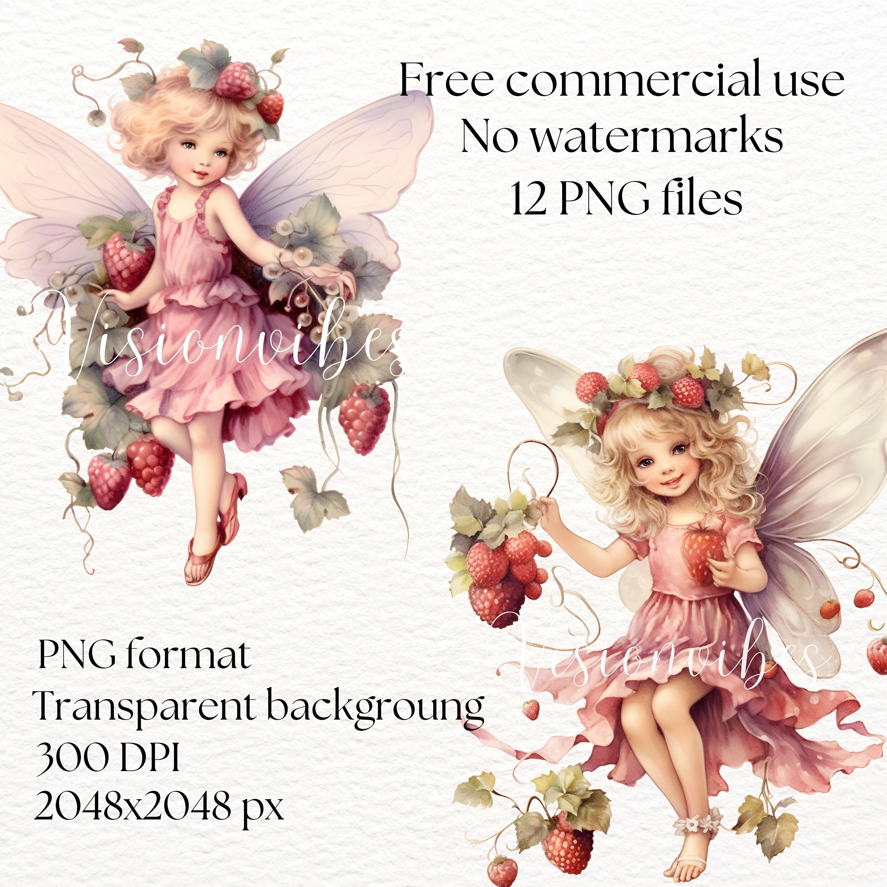 Garden Fairy Clipart Watercolor Clipart Bundle Pixie Fairy - Etsy
