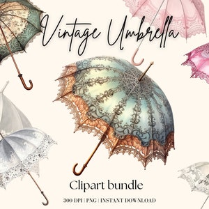 Vintage Umbrella Clipart Bundle Umbrella Clip Art Travel Clipart Umbrella Digital Download Vintage Clipart Vintage Png Ephemera Png