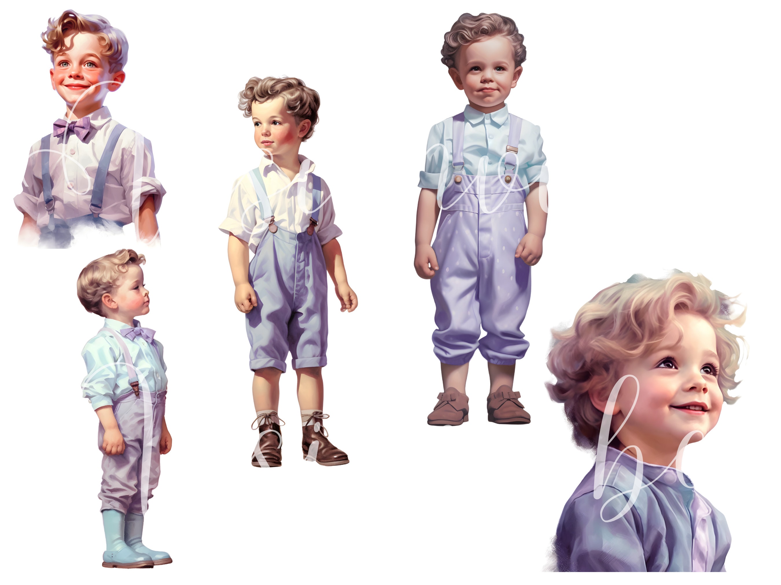 Cute Boy Clipart Bundle Vintage Boy Png Clipart Kids Nursery ...