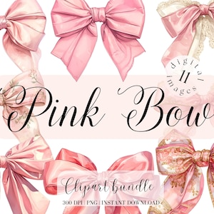 Ribbon Bow Pink Clipart Bundle Aquarell Ribbon Bow Aquarell Png Aquarell Clipart für Sublimation Ephemera Clipart Red Ribbon Bow Pink