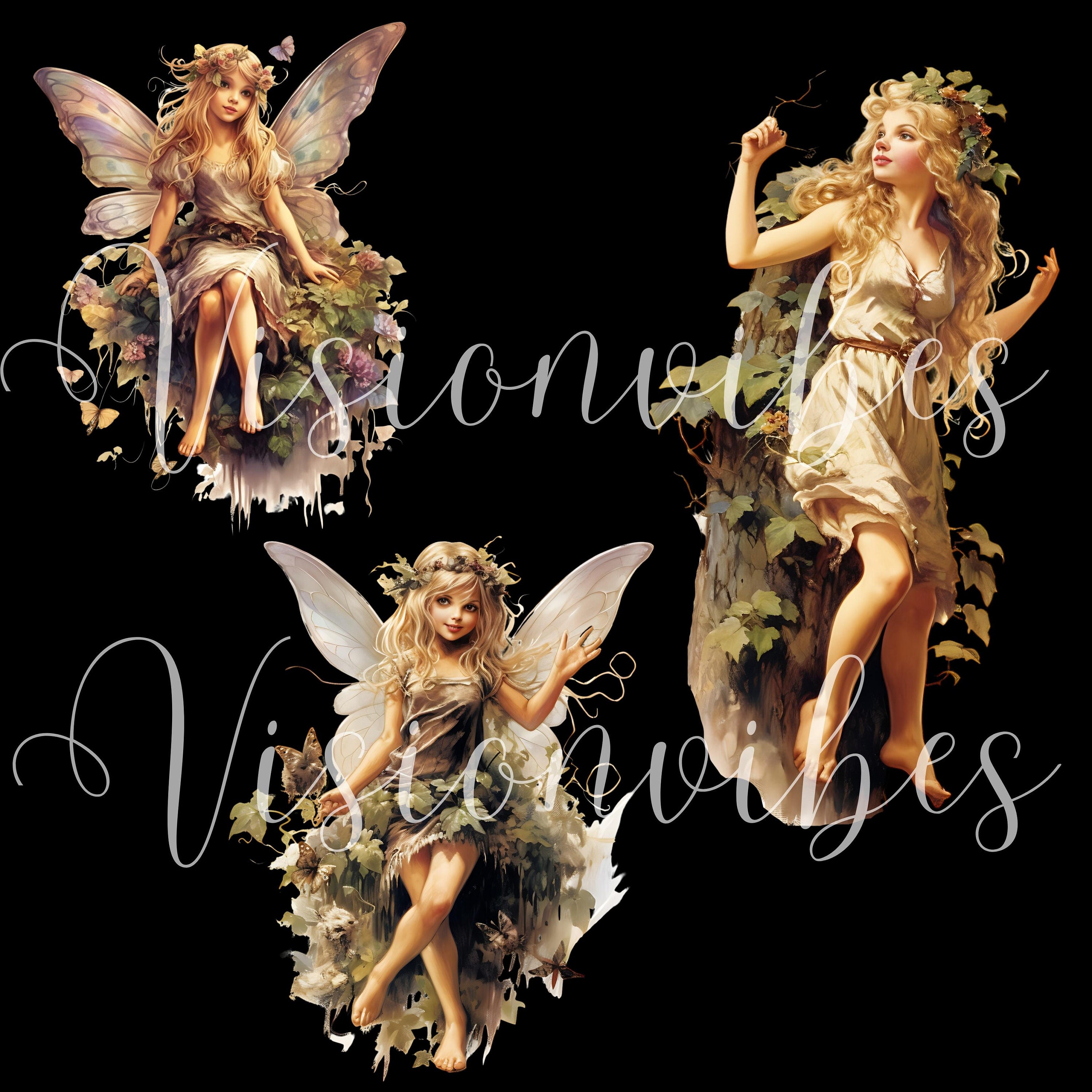 Forest Fairy Clipart Watercolor Clipart Bundle Garden Fairy Magic ...