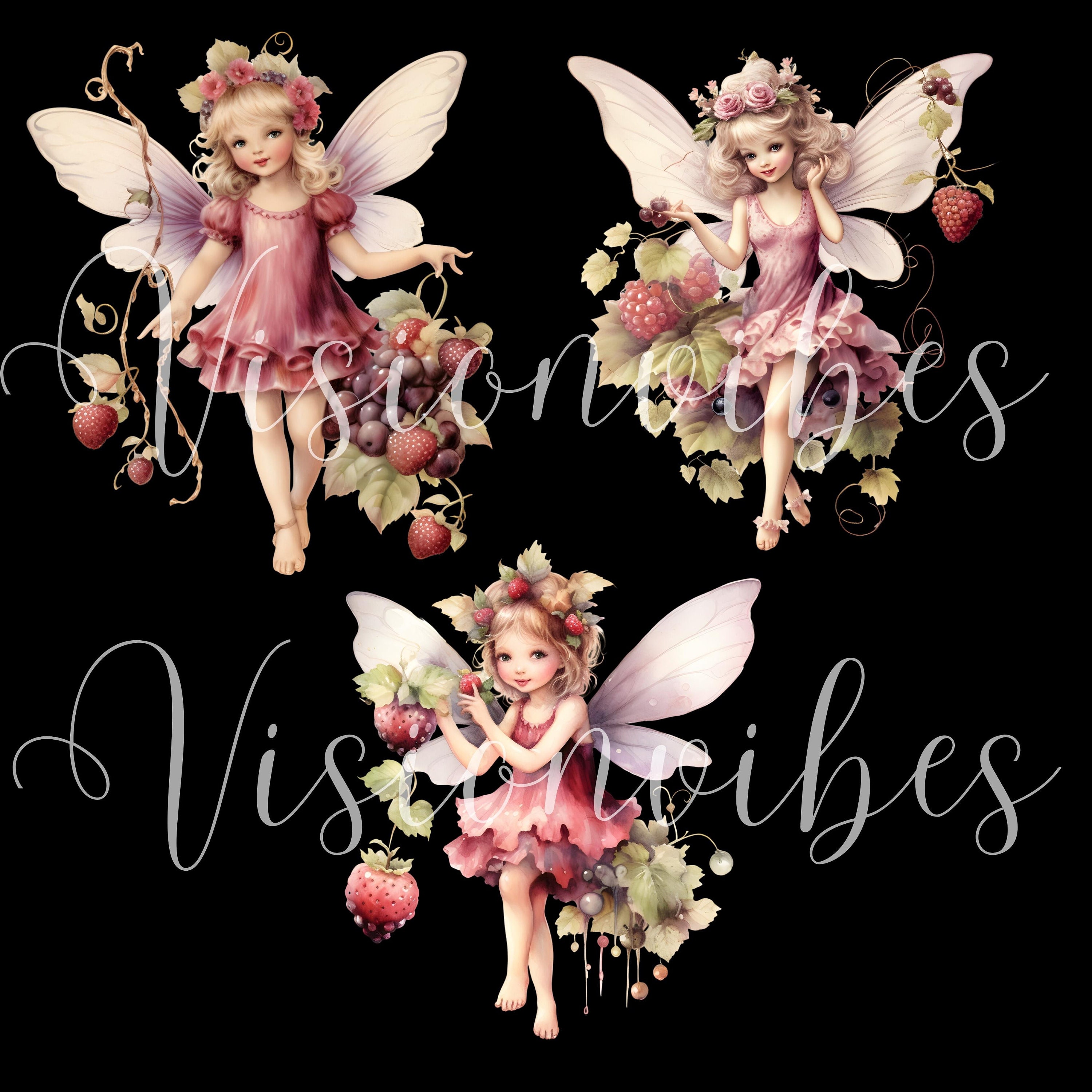 Garden Fairy Clipart Watercolor Clipart Bundle Pixie Fairy Magic Fairy ...