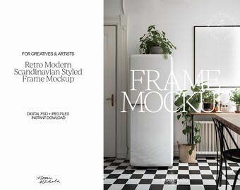 Digital Mockup Frame | Retro Modern Kitchen | Boho | Scandinavian | Photoshop PSD Mockup | Minimalist | 3:4