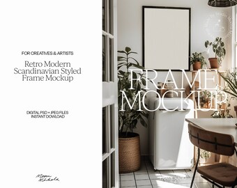 Digital Mockup Frame | Retro Modern Kitchen | Boho | Scandinavian | Photoshop PSD Mockup | Minimalist | 3:4