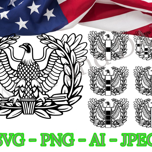 US Army Warrant Officer Rising Eagle Logo SVG, PNG, ai and jpeg, Special Forces, Airborne Ranger, Army Warrant Officer, Military logo