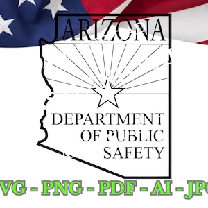 Arizona Department of Public Safety badge, Arizona State Trooper patch svg, outline, cnc cut, laser cut, digital, wood engraving, laser file