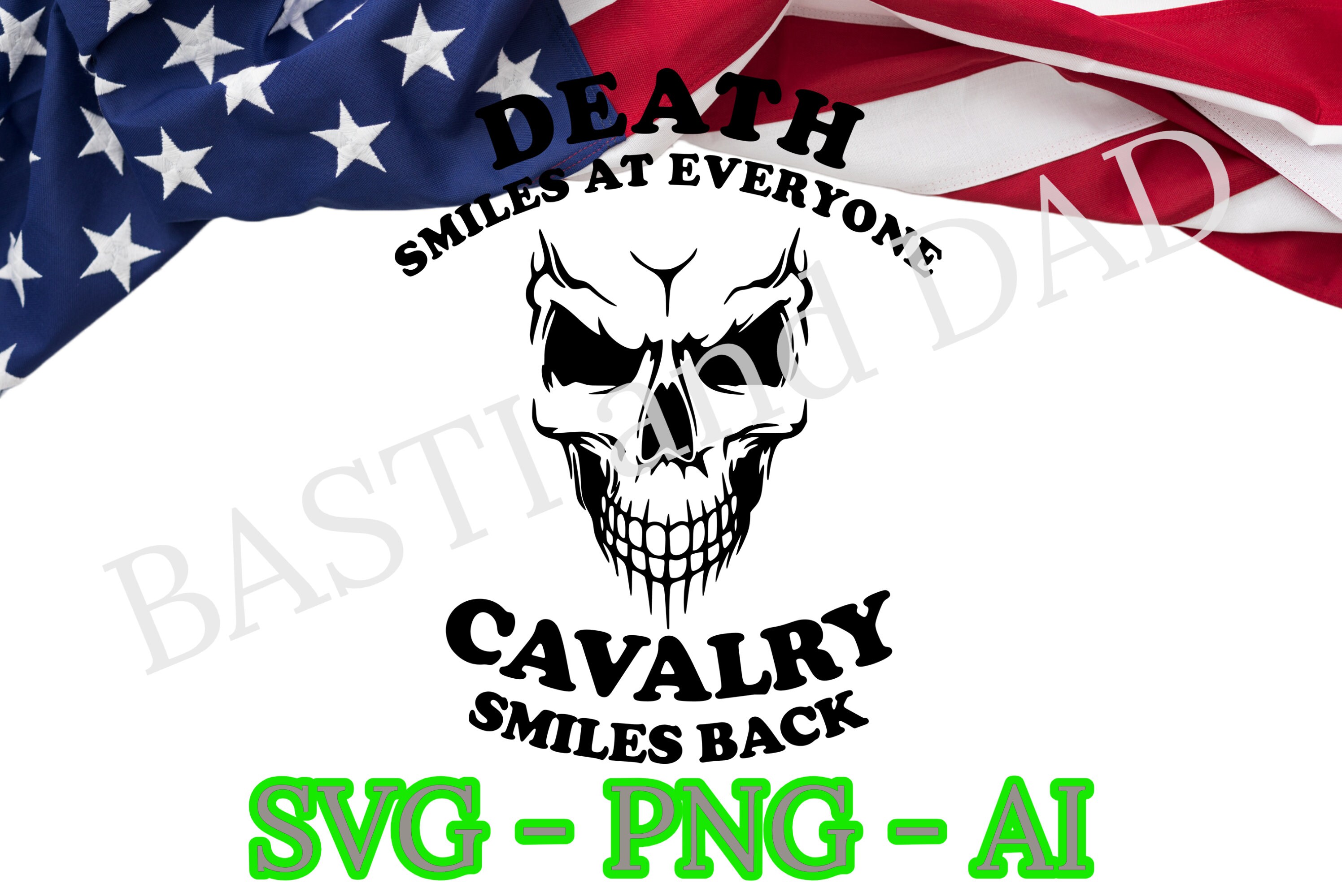 US Military Cavalry Death smiles at everyone Cavalry smiles back logo svg, Army Cavalry SVG, png, ai and jpeg