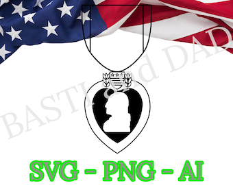 Purple Heart Medal svg, Army, Navy, Marines, Air Force SVG, Marine Corps, png, ai and jpeg