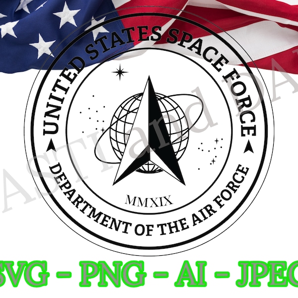 US Space Force Logo SVG, PNG, ai and jpeg, Air Force, Space Command, Army Seal, Military logo