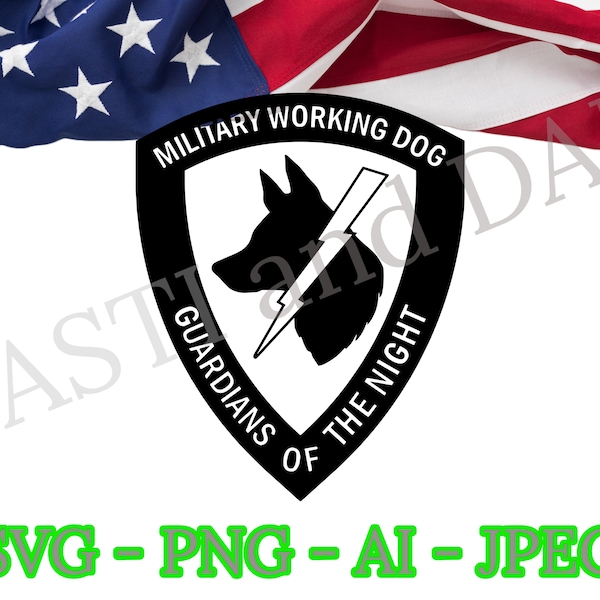 US Military Working Dog Logo SVG, PNG, ai and jpeg, Army K-9, Airborne Ranger, Marines K9, Air Force Security Dog