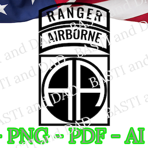 US Army 82nd Airborne Ranger SVG, PNG, ai and jpeg, Special Forces, Airborne Ranger, Anytime, Anyplace, Anywhere