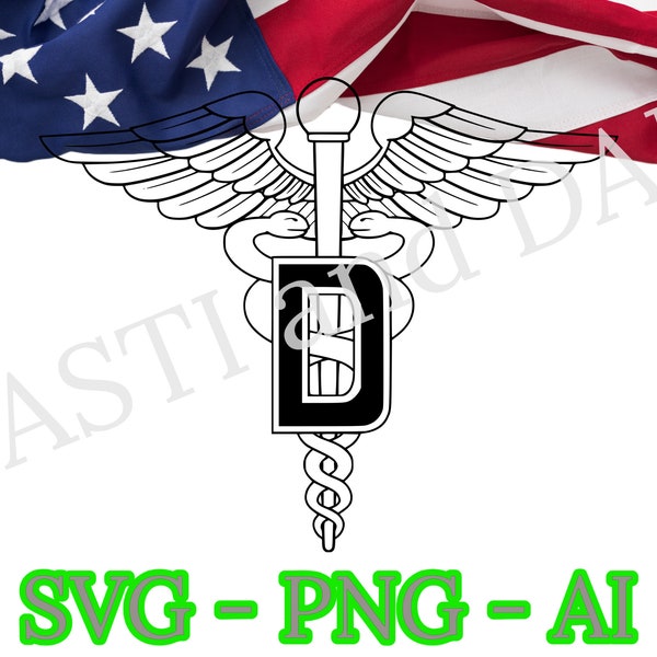 Army Dental Corps Branch Insignia svg, Dentist US Army SVG, png, ai and jpeg,