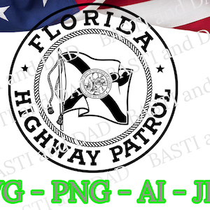 Florida Highway Patrol svg, Vector PNG, Florida HGWY Police png, ai and jpeg