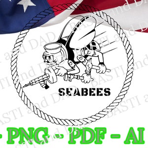 US Navy Seabees logo SVG, PNG, ai, pdf, vector and jpeg Seal&#39;s, we build we fight logo, Seabee Chief Navy