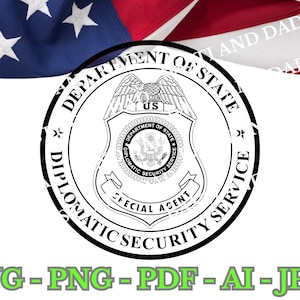 Diplomatic Security Services Seal SVG, US State Department Special Agent, Government vector clipart woodworking laser engraving png jpg