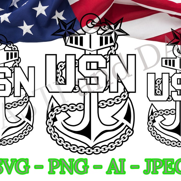 US Navy Chief Anchor logo SVG, PNG, ai and jpeg Seal's, Master Chief, Senior Chief, Goat Locker