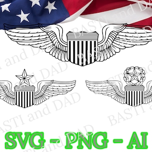 US Air Force Pilot Wings svg, png, ai, Air Force, USAF Wings, Senior Wings, USAF Master Wings