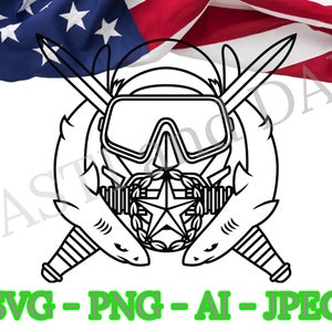 US Military Special Operation Diving Supervisor badge SVG, PNG, ai and jpg, Seal&#39;s, us Army, Navy, Air Force, Marines