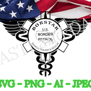 Zoll und Border Patrol BORSTAR svg, CBP DHS svg, Suche Trauma und Rettung png, ai und jpeg