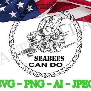US Navy Seabees logo SVG, PNG, ai and jpeg Seal&#39;s, we build we fight logo