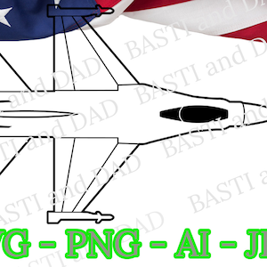 General Dynamics F-16 Fighting Falcon Silhouette svg, Vector PNG, Fighter Jet F-16 png, Military Aircraft ai and jpeg