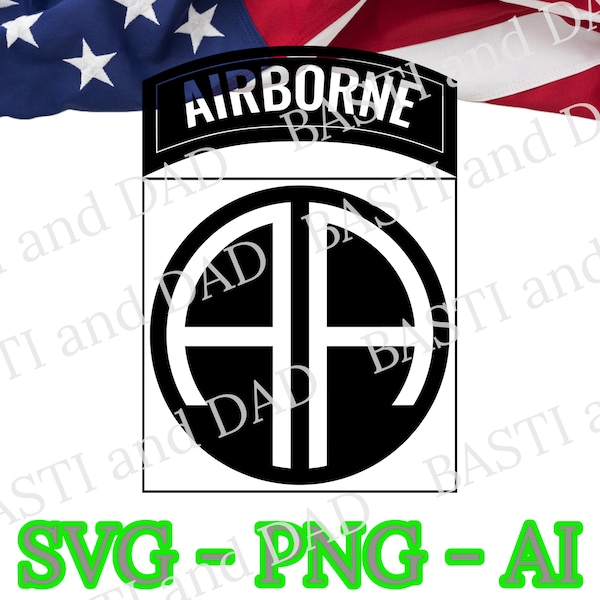 US Army 82nd Airborne Division Patch SVG, PNG, ai and jpeg Ranger, Airborne Battalion, All The Way!, Death From Above, All American