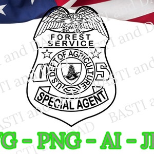 US Department of Agriculture Forest Service Special Agent Badge svg, US Department of Agriculture png, ai and jpeg