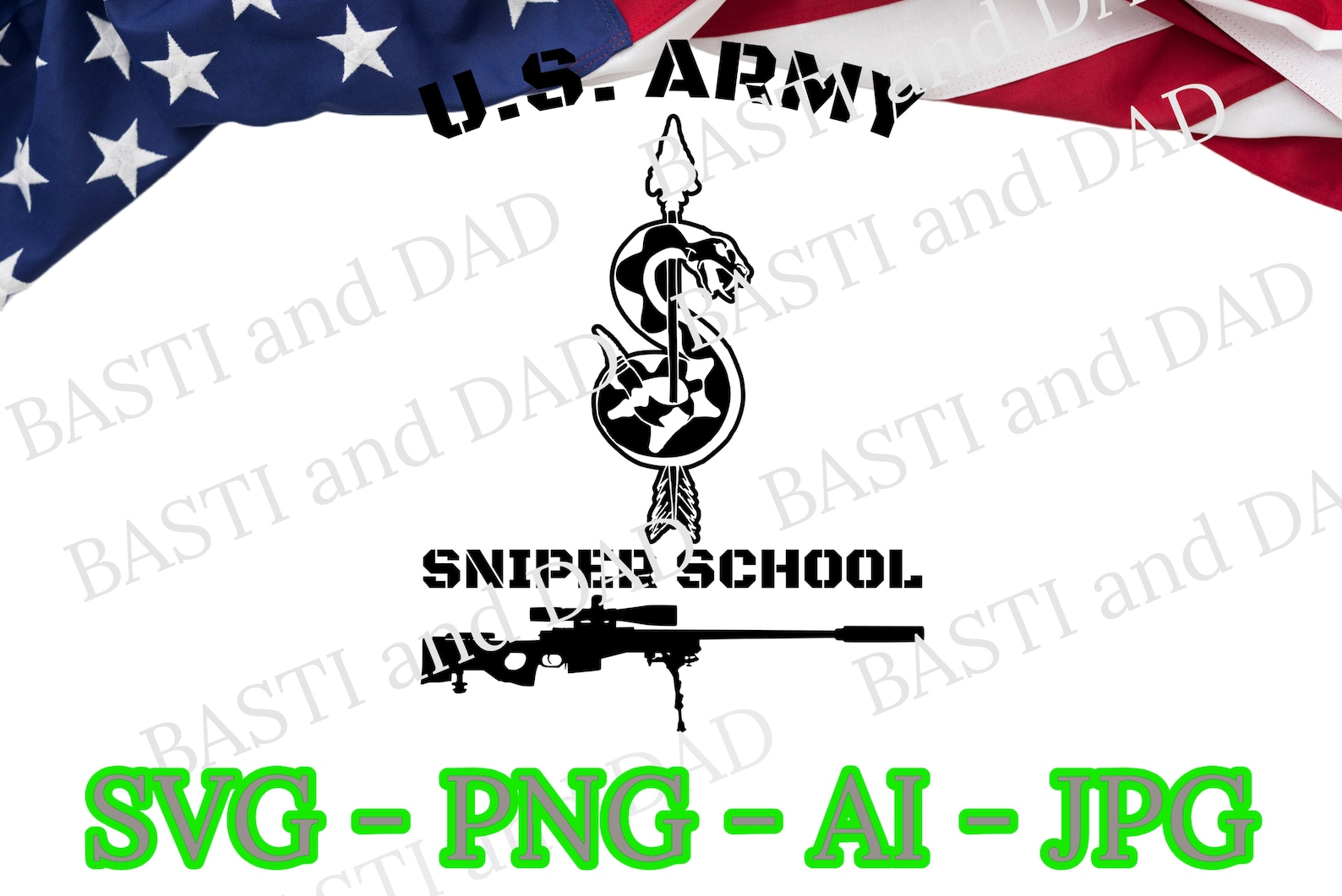 US Army Sniper School Logo SVG, PNG, Ai and Jpeg, Special Forces ...