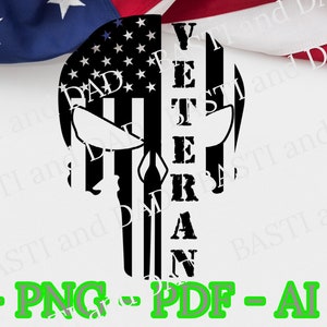 US Flag Military Veteran Punisher Skull SVG, png, ai and jpeg, Navy, Marines ega, USAF Veteran File, Army Veteran Air Force, Coast Guard