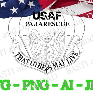 US Air Force Pararescue Logo svg, png, ai and jpeg, Air Force, USAF Special Forces, Air Force rescue, USAF