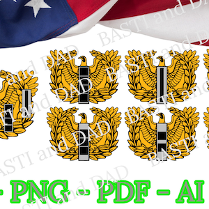 US Army Warrant Officer Gold Rising Eagle Logo SVG, PNG, ai and jpeg, Color Warrant Officer Rank Insignia, Army Warrant Officer Gold